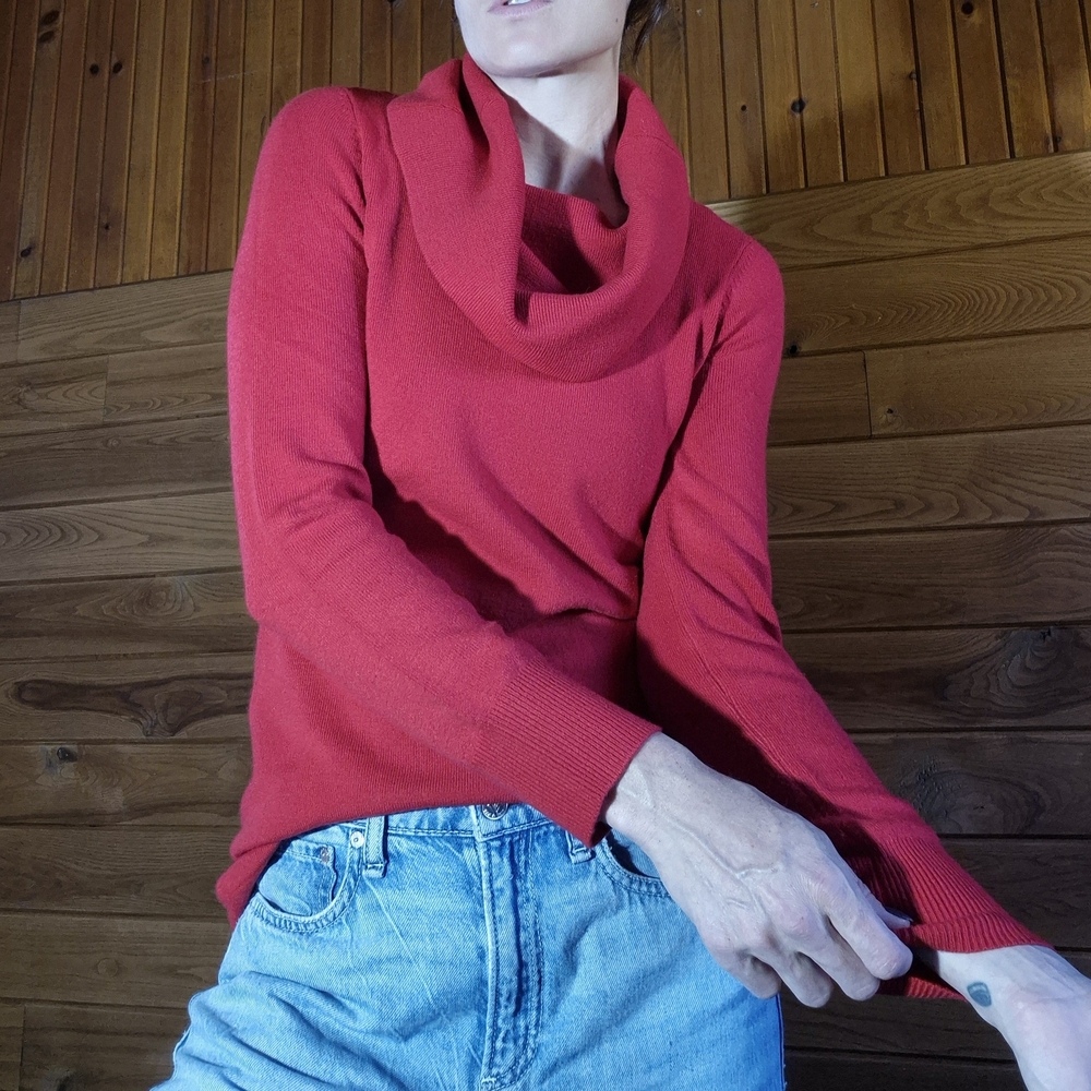 French Connection Vibrant Red Turtleneck Sweater